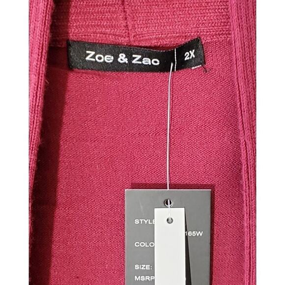 New!!! Red super soft statement sleeve cardigan sweater plus size 2X - Picture 3 of 5